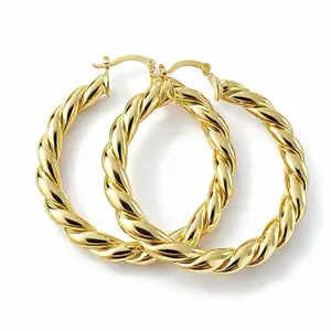 Earrings - Twisted design with safety buckle