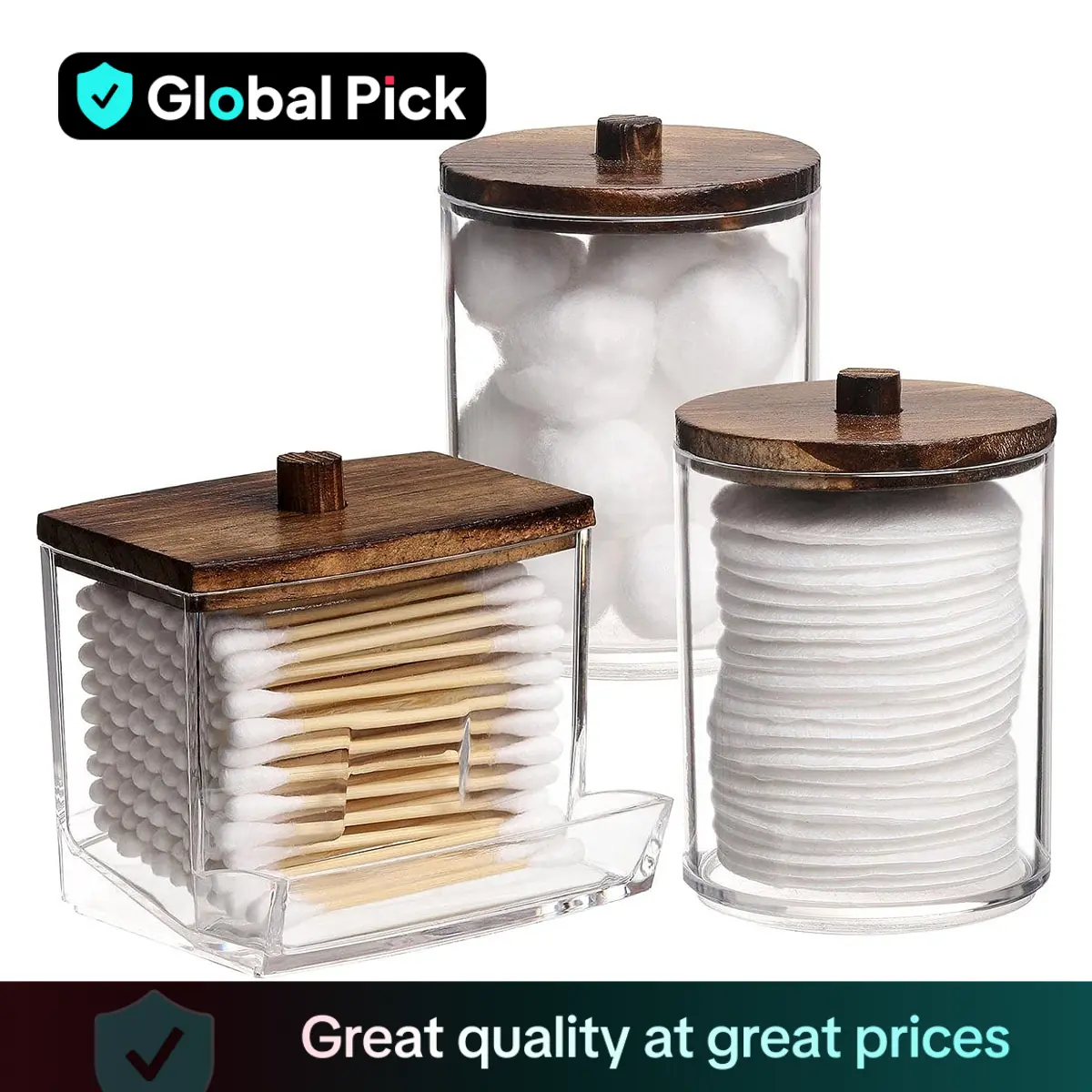 Clear Cotton Swab Storage Box, 2/3 Counts/set Storage Box with Lid, Home Organizer for Bathroom