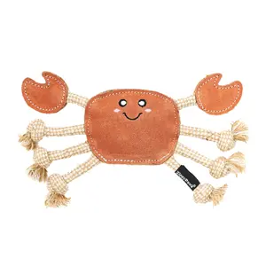 EcoZippy Suede and Rope Buddies - Crab - Dog Toy