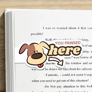 Magnetic Bookmark with Adorable Dog Design "You Pawsed Here" Holographic Perfect for Book Lovers and Dog Enthusiasts