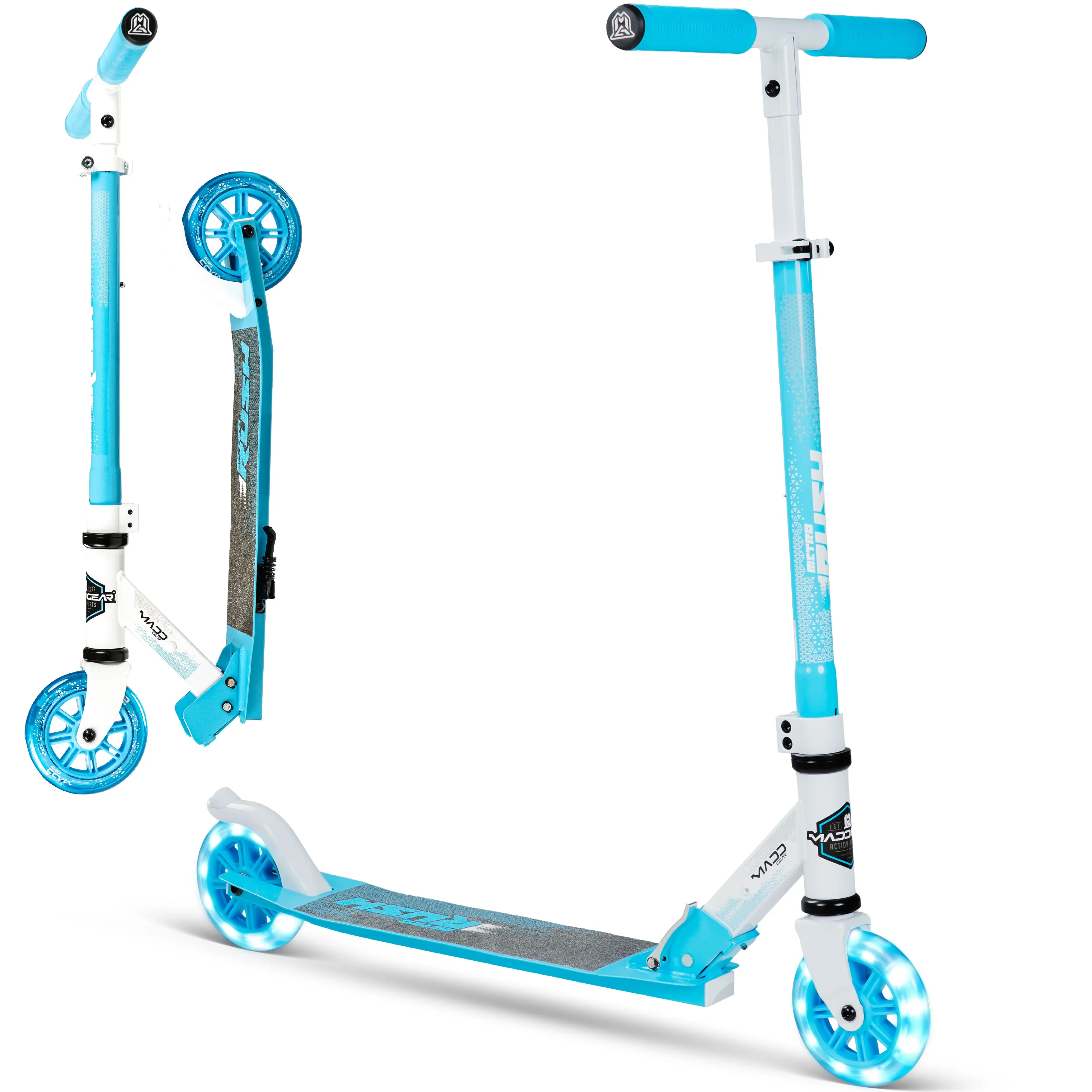 Madd Gear Rush 125 Light-Up Folding Scooter - Blue