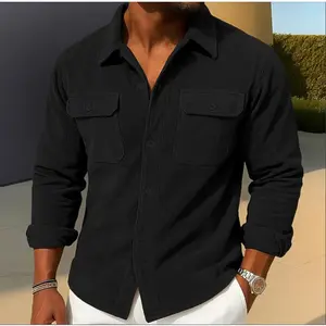 Men's Corduroy Shirt American-Style Trendy Loose Coat New Casual Button-Down Shirt for Menswear Top Tops