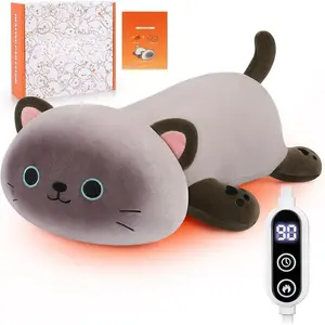 Heating Pad for Period Cramps, Cuddly Siamese Cat Plush with a Hot Soft Belly USB Powered, Menstrual Heating Pad Neck Shoulder Pain Relief, Gift for Daughter Wife Period Heating Pad