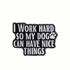 Funny dog owner enamel pin