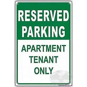 Street sign warning plaque Reserved Parking Apartment Tenant Only Green Metal Tin Sign Wall Art Decor Safety Warning Signs For Outdoor & Indoor office Sign 8 X 12 Inch