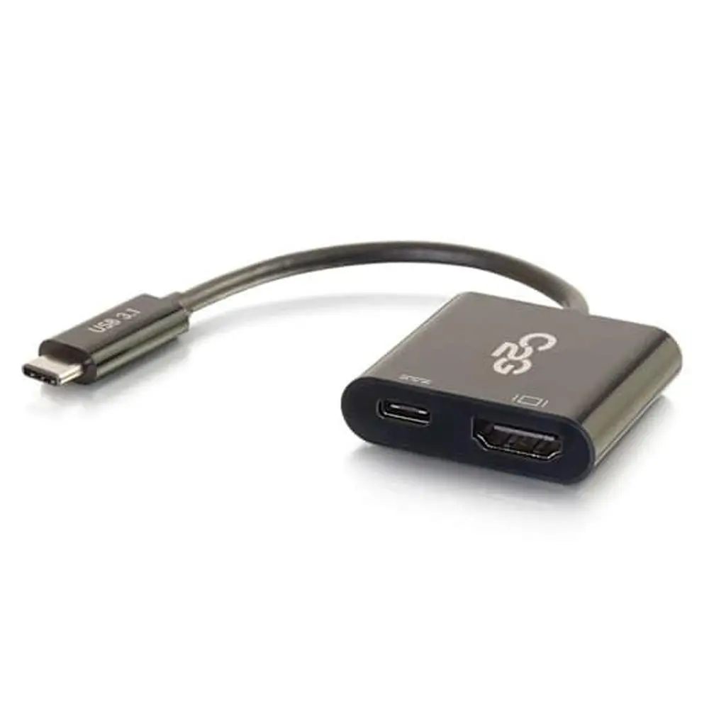C2G USB-C To HDMI Audio/Video Multiport Adapter with Power Delivery up to 60W - 4K 30Hz - Black