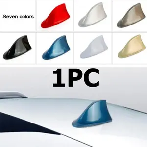 1PC Universal Car Roof Shark Fin Decorative Aerial Antenna Cover Sticker Base Roof Carbon Fiber Style For BMW/Honda/Toyota Car Accessories