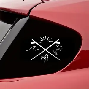 Vacation Slipper Car Sticker - Easy To Stick and Remove, Suitable for Most Car Stickers!