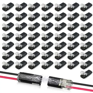 Double-Wire Plug-in Connector LedLight Strip Connectors 2 Pin, Low Voltage WireConnector with Locking Buckle, Fast ConnectPlugs Led Connectors for Strip Lights, Lead strip automotive wiring electricity PowerDistribution Secure Father's Day gift