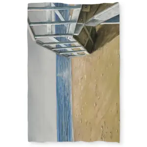 360 Stand Twin Size Extra Long Beige Duvet Cover - Coastal Marine Seaside Landscape Design, for Bedding & Linen Home Decor, Comfortable Duvet Covers