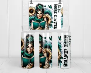 Just One More Chapter Book / Bookworm / Reader 20oz Skinny Tumbler | with Lid and Straw | Holographic Gift Box | Book Lover Gift | Birthday Gift | Bottle Drinkware
