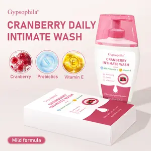 Gypsophila Cranberry Intimate Wash for Women, Cranberry Gentle Formula, pH-Balanced Daily Feminine Cleanser with Vitamin E, Refreshing Feminine Care