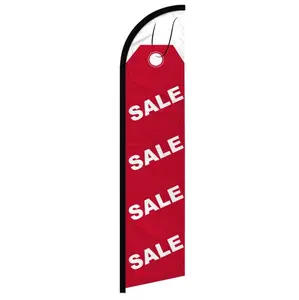 Windless Advertising Flag - Polyester Fabric, Curved Shape, Large Size, Red Tag Sale, Outdoor Display Backdrop Banner for Home Supplies, Festive & Party Use