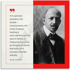 FIDSUY W.E.B DuBois Poster Great Leader Fearless Pioneers DuBois Poster Quote Poster (4) Canvas Posters And Prints Wall Art for Living Room Bedroom Decor 16x16inch(40x40cm)