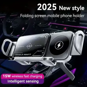High Intelligent Mobile Phone/Pad Holder（X-01）,2 in 1 Auto Rotating Phone Holder,Car Charger Fast Charging Cell Phone Holder,One-Touch Rotatable Car Vent Phone Mount for Smartphone/Pad/Foldable Phone Clamp for iPhone 16/15/14/13 & Galaxy S24/S23(Black)