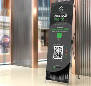 Real Estate Open House Banner With NFC & QR Code for Agents
