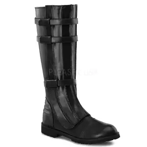 Men's Black PU Super Hero Boots, Stylish Footwear, Durable Shoe for Cosplay Events