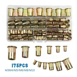 175 pieces of M3/M4/M5/M6/M8 nut rivet core repair tools, portable rivet nut tool kit, flat head nut rivet gun kit, hardware, tools and small tools, manual tools, toolbox