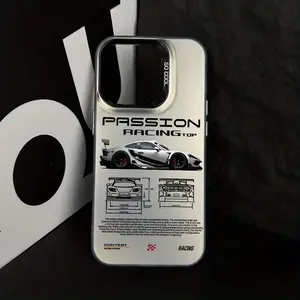 Sports Car Showcase Pattern TPU+PC Phone Case, Laser Backplate & Contrast Color Camera Frame, High-Aesthetic & Minimalist Daily Cover, Compatible with iPhone 17/17E/1716/15/14/13/12/8/7/X/XS Pro Max Series & Samsung Galaxy S26/S25/S24/S23/S22/S21 Series.