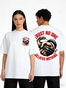 Oversized Vintage Washed "TRUST NO ONE" Snake Graphic Tee – Grunge Aesthetic Must-Have