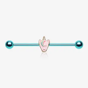 Colorline Adorable Pastel Unicorn Industrial Barbell