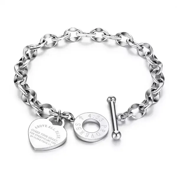 Women's Stainless Steel Exquisite Elegant Bangle Bracelet - OT Clasp, Metal Chain Link Style, Daily Fashion Costume Jewelry, Gift for Romantic Occasions, Birthday