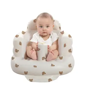Inflatable Seat for Babies 3-36 Months, Built in Air Pump Baby Chair Sit Me up Floor Seat for Baby, Bumbo Seat for Learning to Sit, Feeding, Camping