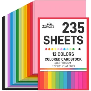 25Sheets 8.27" x 11.7" Construction Paper Assorted Colors, 12 Colored Cardstock Printer Paper, for Printing, DIY Crafts, Party Decorations, Teacher  Classroom  Have, 40 lb/150 GSM