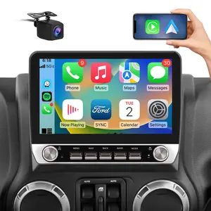 Car Stereo for Jeep Wrangler 2007-2018 touch screen has Android Auto Wireless Carplay, Bluetooth WIFI supports GPS Navigation