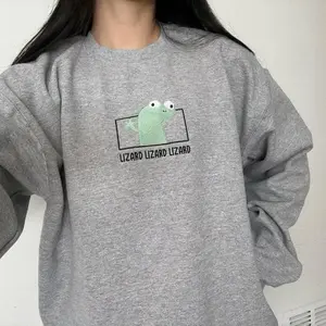 Lizard Meme Gildan Sweatshirt Embroidered