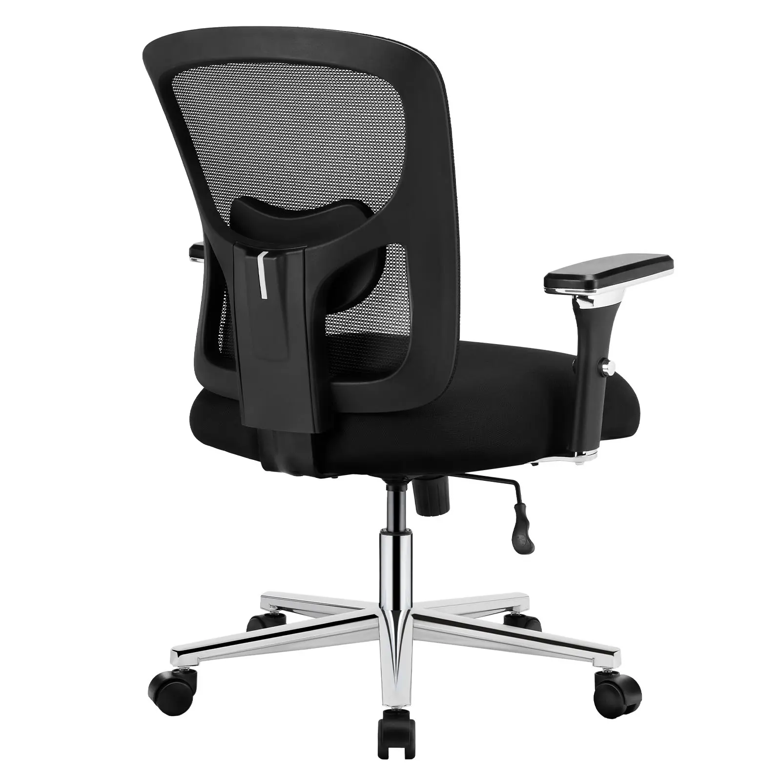 Sweetcrispy Sturdy Adjustable Ergonomic Tall Mesh Desk Chair - Wide Comfy Seat, Lumbar Support, Armrests, Rolling Casters, Home Office Furniture for WFH Setup, Work From Home Supportive Sitting