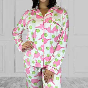 Willie J's Easy PJ's Bamboo Pickleball Print Pajamas Long Sleeve