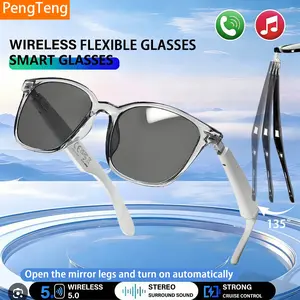 AI Bluetooth translation wireless multifunctional smart glasses -100+language translation and ChatGPT, automatic power on, high-definition calling, lossless music, elastic mirror legs, suitable for work, driving, and travel - the perfect 2026 gift