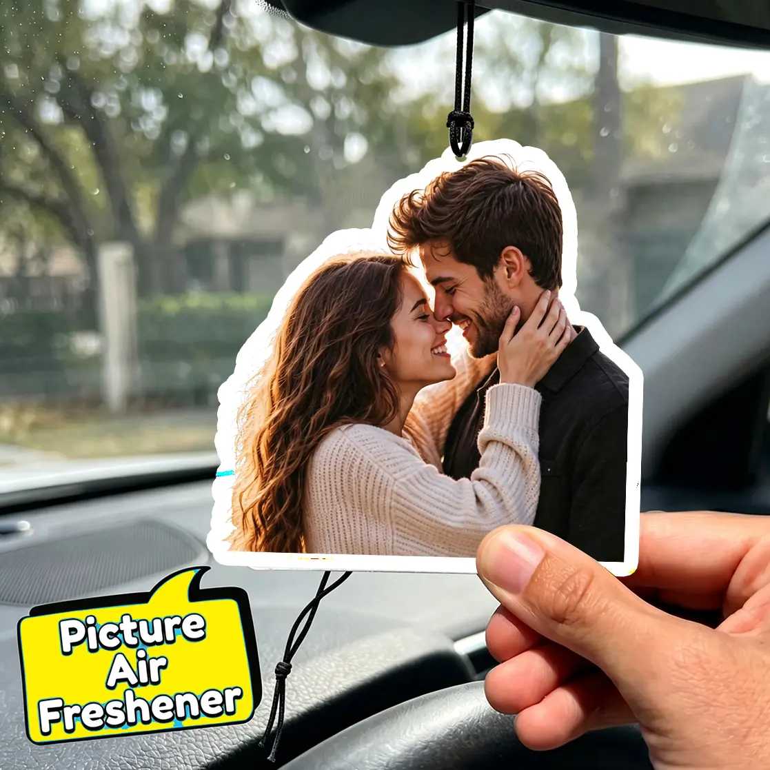 Customized air freshener for cars - double-sided photo personalized car odor air freshener, photo odor air freshener for wardrobes, bathrooms, hanging decorations, couple gifts | car accessories