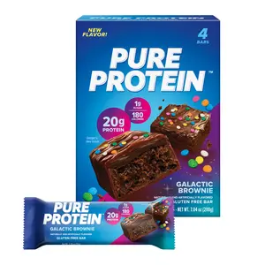 Pure Protein Bars, Galactic Brownie, 20g Protein, Gluten Free, 1.76 oz, 4 Ct
