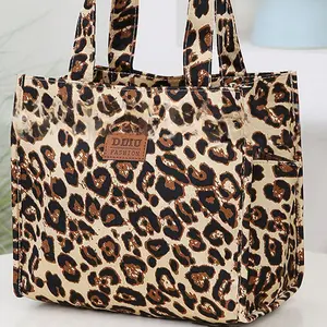Thick Printed Fabric Handbag, Large Capacity Portable Durable Lunch Bag, Ideal for Commuting, Outdoor Shopping, Daily Use