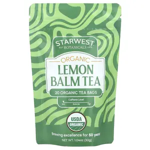 Starwest Botanicals Organic Lemon Balm Tea, 20 Tea Bags, 1.04 oz (30 g)