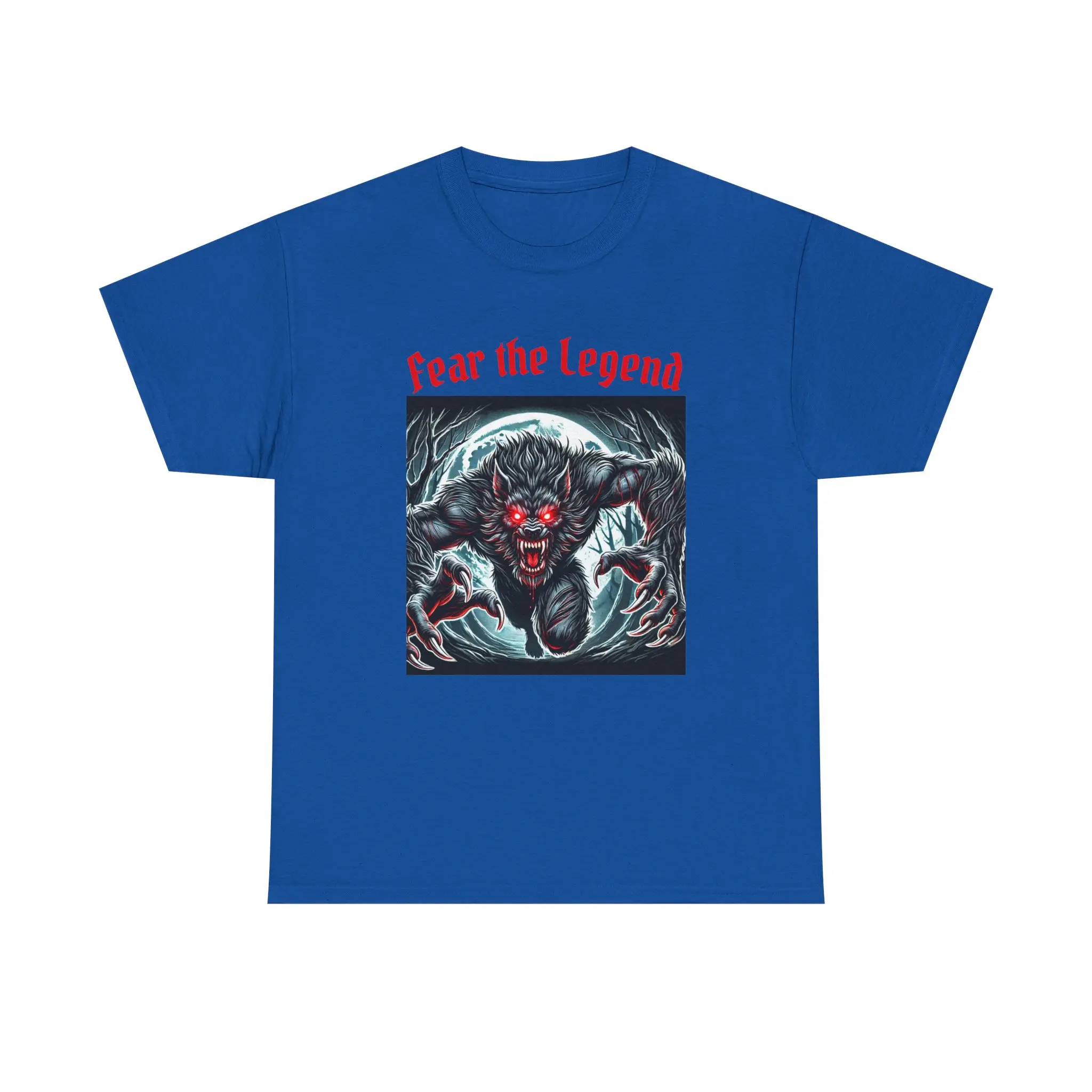 Fear the Legend Dogman Unisex Heavy Cotton Tee, Graphic Tee for Horror Fans, Perfect for Halloween, Casual Wear, Gift for Men and Women, Streetwear