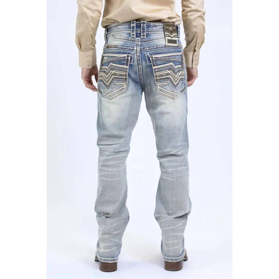 Platini Holt Men's Light Blue Slim Boot Cut Jeans