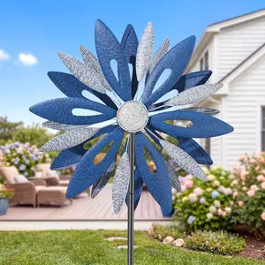 【Summervibes】84 Inch Kinetic Wind Spinner for Yard Garden Dynamic Windmill Outdoor Ornament 360 Degree Rotation Adjustable Height 60-84" Tall Weather Resistant Anti Fade Finish Tool Free Assembly Housewarming Gift tiktokshopspringglowup