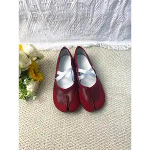 Women's Spring 2026 French Cross Strap Ballet Flats, Comfortable Casual Shoes, Striped Round Toe, Medium Width, All Seasons