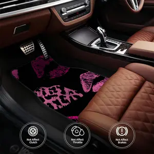 4pcs Sexy Pink Lips Pattern Women'S Car Floor Mats Automotive Floor Mats | | High-Quality Polyester Fiber, Durable and Easy to Clean, Suitable for Sedans, SUVs, Trucks | Universally Applicable, Decorative and Easyclean Vehicle Floor Protection