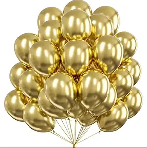 20 12IN CHROME MATALIC GOLD BALLOONS