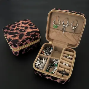 2026 New Leopard Print Jewelry Box, Portable Small & Exquisite Storage Case for Earrings, Rings and Necklaces