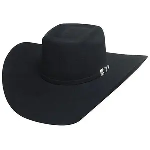 Bullhide Double Kicker 8X Brick Top Black Wool Western Cowboy Hat 0697BL