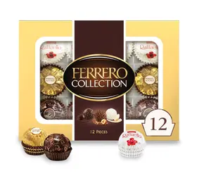 Ferrero Collection, 12 Count, Premium Gourmet Assorted Hazelnut Milk Chocolate, Dark Chocolate and Coconut, 4.6 oz