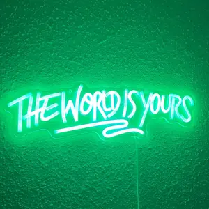 "The World Is Yours" Neon Sign, USB-Powered Light for Party and Room Decor, Unique Wall Art Lamp, Gift for Halloween, Christmas and Birthdays #GLOBAL PICKS