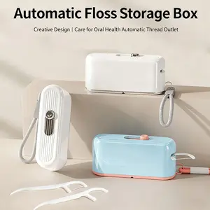Automatic Floss Dispenser Box, Pop-Up Floss Holder, Portable High-End Floss Organizer with 10 Pieces Floss, Simplistic Design, Oral Care Supplies, Oral Care Tools