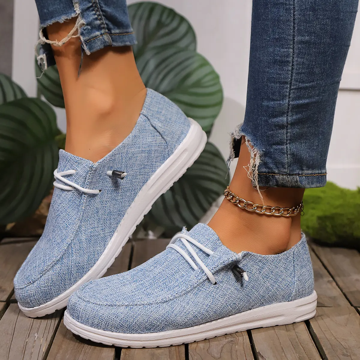 Women’s Slip On Round Toe Loafers - Ultra Lightweight, Breathable Soft Sole, EVA Outsole, 1-Pedal Commuting Women’s Shoes, Casual All-Season Low-Top Flat Walking Footwear, Slip On Shoes, One-Pedal