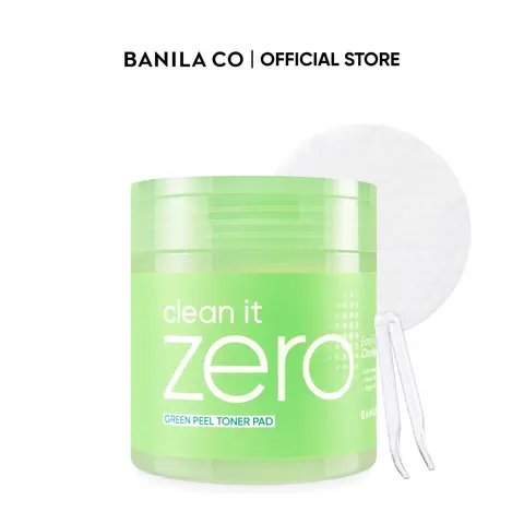 BANILA CO Clean It Zero Green Peel Toner Pad - Vegan Dual Sided Toner Pad for Exfoliating Dead Skin Cells and Unclog Pores Skincare Smooth